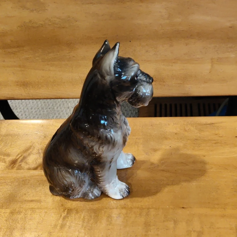 Stafford Japan vintage 8in porcelain Schnauzer dog figurine - Picture 5 of 6
